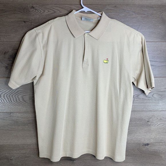Augusta National Golf Shop 60's Two Ply  Mens Polo Shirt X Large Tan SS Collared - Picture 2 of 8